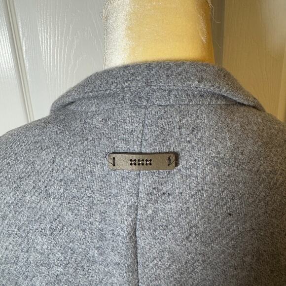 Peserico Single-Breasted Wool Silk Cashmere Blend Knit Sleeve Blazer Grey 44IT - Picture 9 of 12
